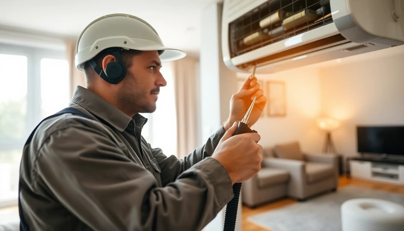 HVAC technician conducting emergency hvac repair bc with professionalism and expertise.