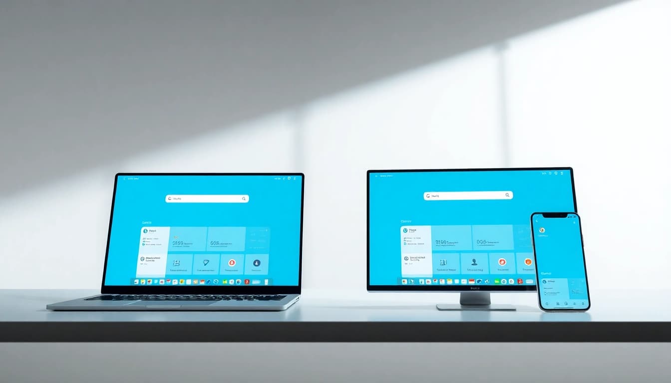 Explore the intuitive interface of 搜狗浏览器 on various devices, emphasizing user-friendly design.