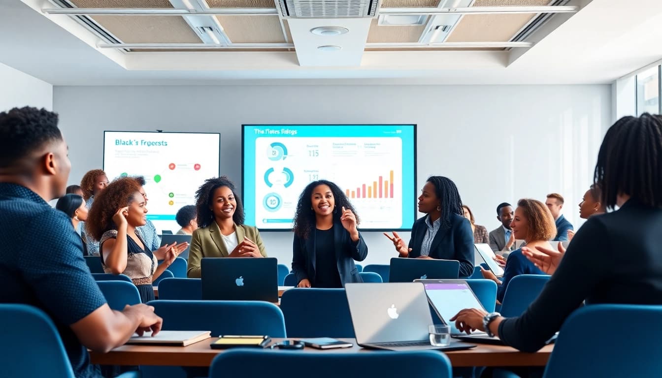 Bet on Black entrepreneurs passionately pitching innovative ideas in a vibrant pitch setting.