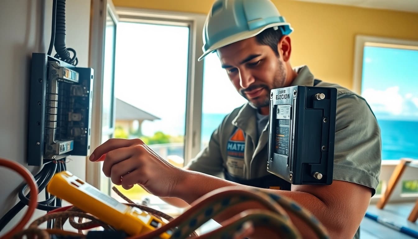Hands-on electrician apprenticeship hawaii in action, showcasing skill and dedication.