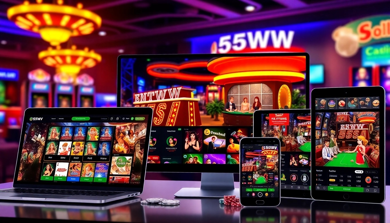 Exciting online casino experience with 55WW interface and engaging game elements.