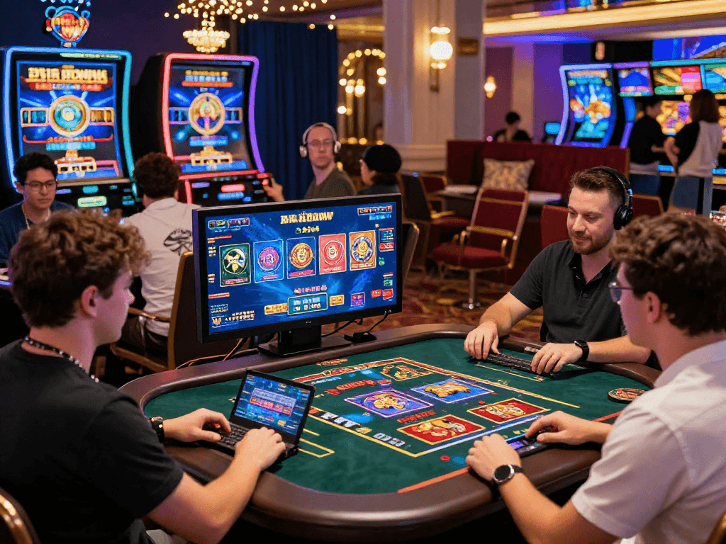 Experience the excitement of new European online casinos with diverse players enjoying live gaming and vibrant promotions.
