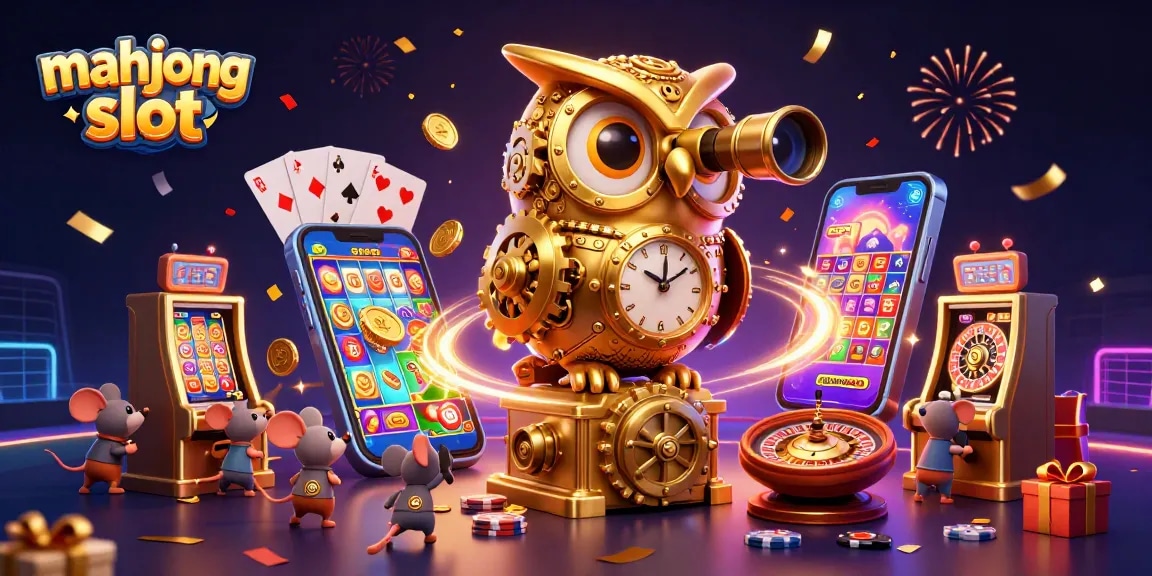 Experience thrilling mahjong slot action with vibrant elements and dynamic characters in a colorful casino scene.