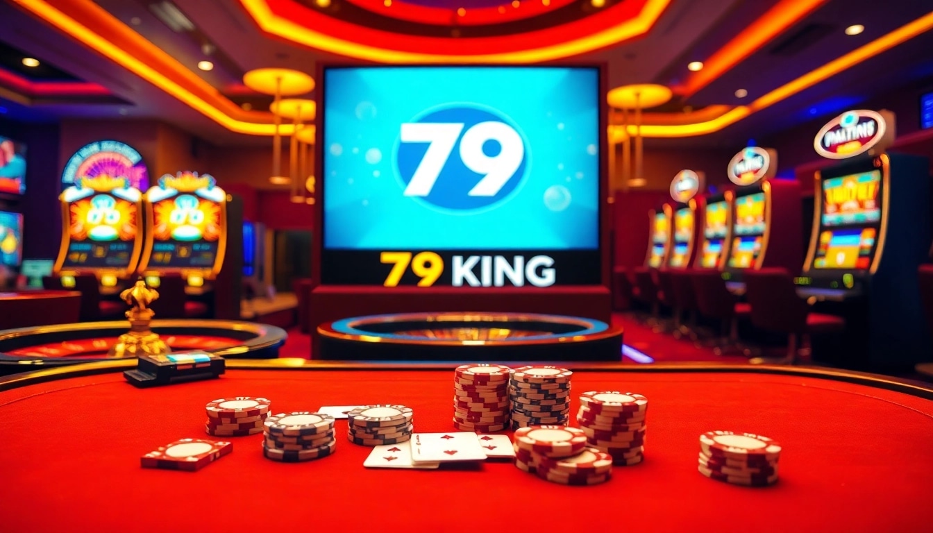 Experience the thrill of gambling with 79KING at a vibrant casino table filled with action.