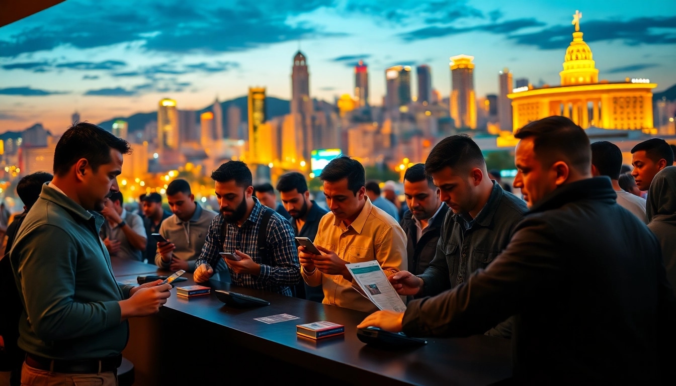 Discover the best sports betting sites for Brazil, featuring diverse bettors placing wagers in a Brazilian cityscape.