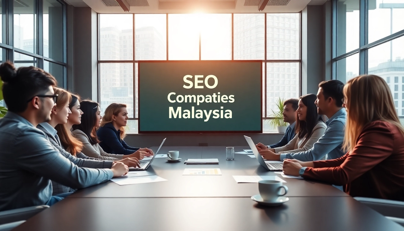 Engaging teamwork among SEO companies Malaysia experts analyzing digital strategies.