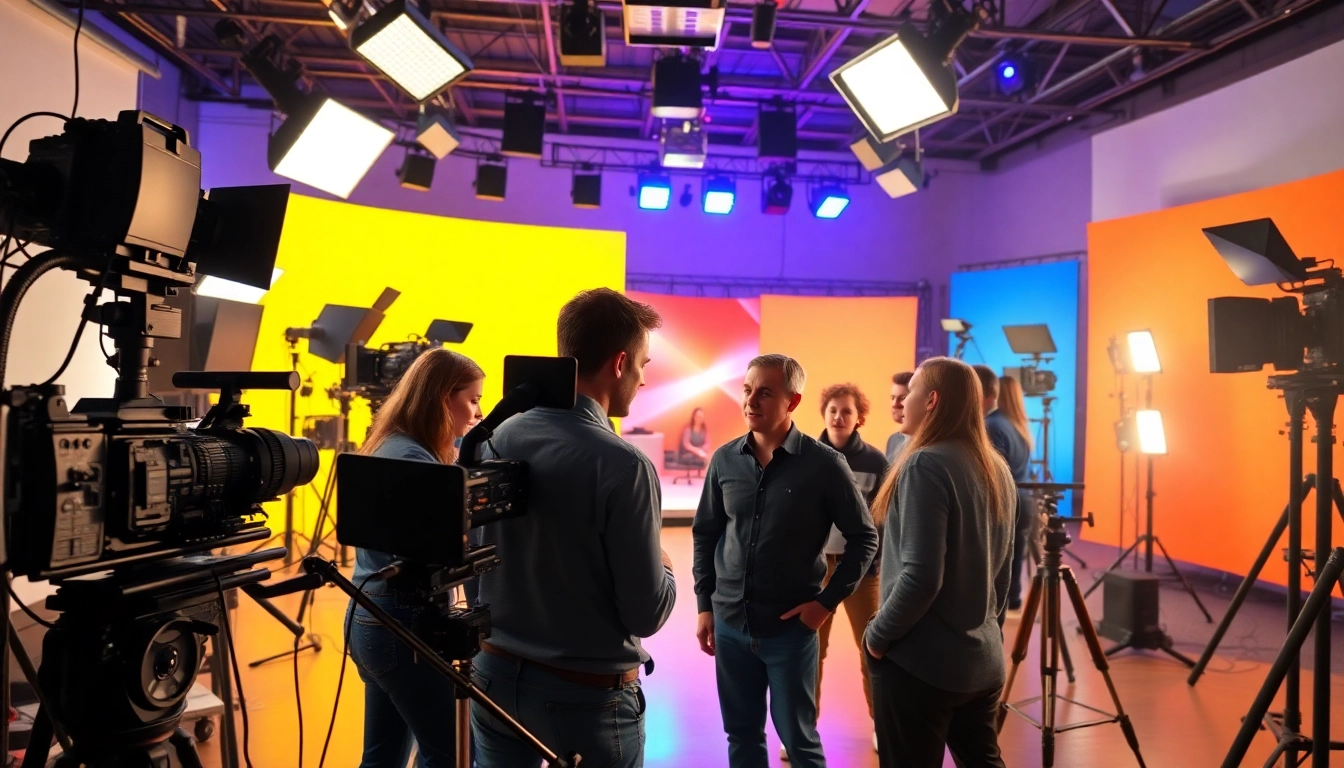 Creative team at work in a video production edmonton studio, demonstrating collaboration.