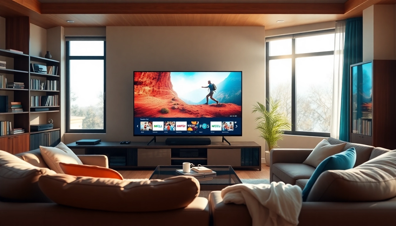 Experience seamless viewing with iron iptv showcased in a modern living room setting.
