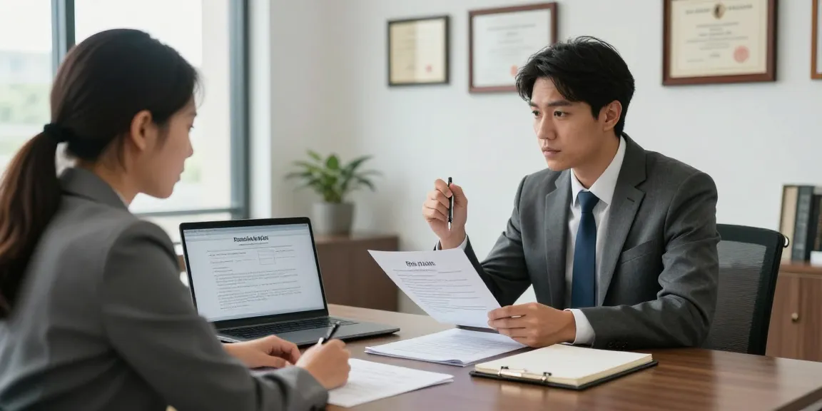 개인회생 상담 중인 변호사와 고객의 진지한 대화 모습