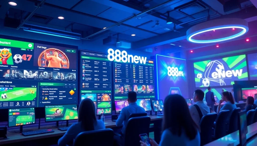 Interactive online betting experience at 888new showcasing diverse gaming options.