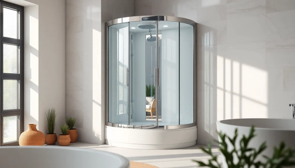 Erleben Sie die exquisite sonni Duschkabine in einem modernen Badezimmer mit eleganten Details.