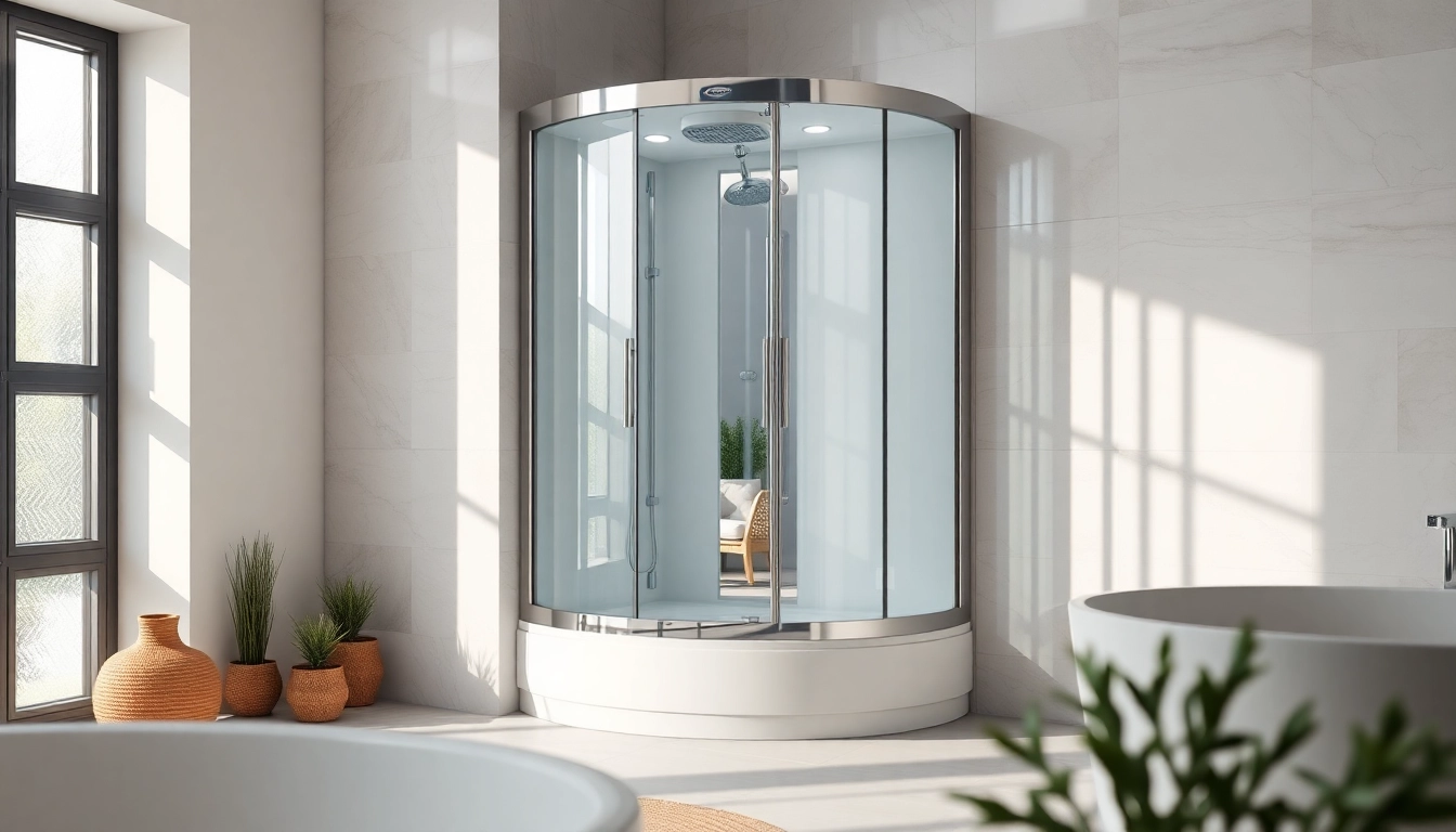 Erleben Sie die exquisite sonni Duschkabine in einem modernen Badezimmer mit eleganten Details.