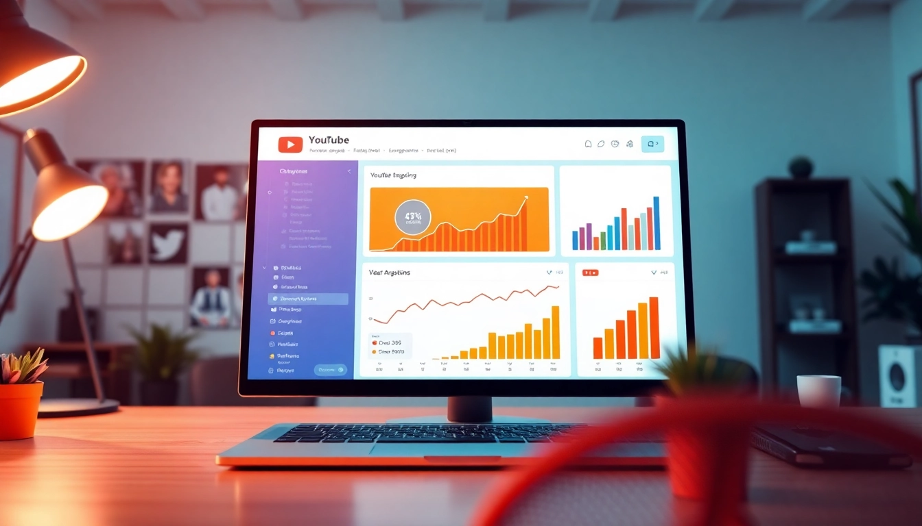Engaging dashboard design of a youtube smm panel showcasing analytics.