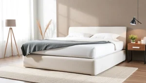 Coprimaterasso matrimoniale elegante che migliora il comfort del letto e della notte.