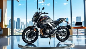 Motorrad bewerten kostenlos in einer modernen Büroumgebung mit einem wertvollen Motorrad im Fokus.