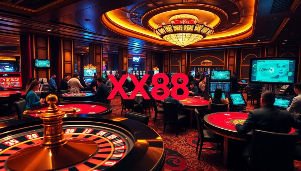 Experience the thrill of gambling at XX88 casino with vibrant tables and exciting games.
