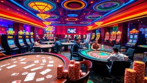 KJC AC 3 immersive casino experience with thrilling tables, dice, and slot machines.