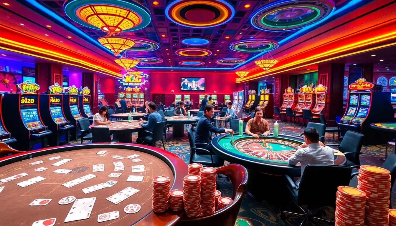 KJC AC 3 immersive casino experience with thrilling tables, dice, and slot machines.