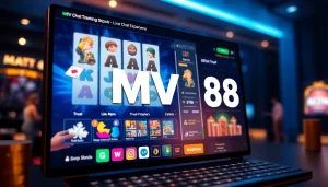 MV88 online gambling platform interface showcasing secure USDT transactions and customer support features.