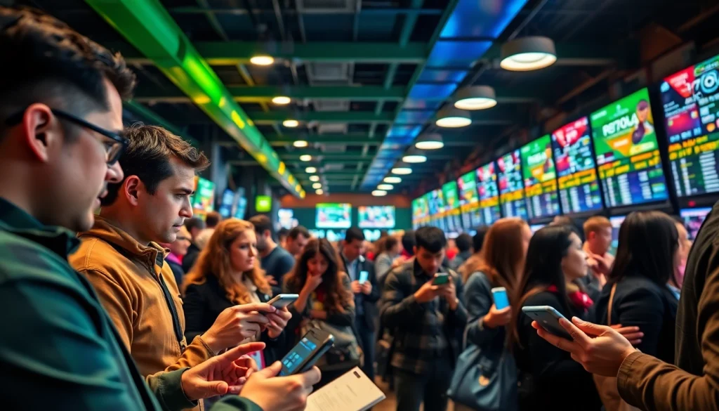 Discover the best sports betting sites Mexico, showcasing vibrant bettors in an engaging environment.