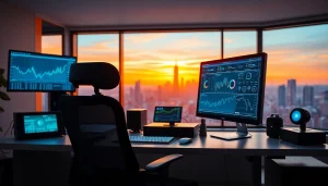 Engaging technology workspace showing innovative tools and modern aesthetics.