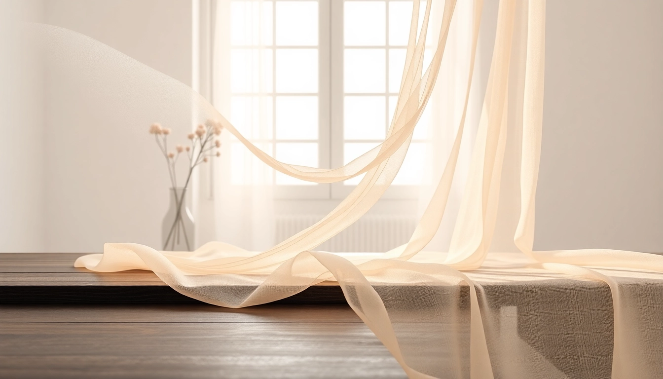 Mousseline stof toont elegante textuur en zachte uitstraling in een fijne opstelling.