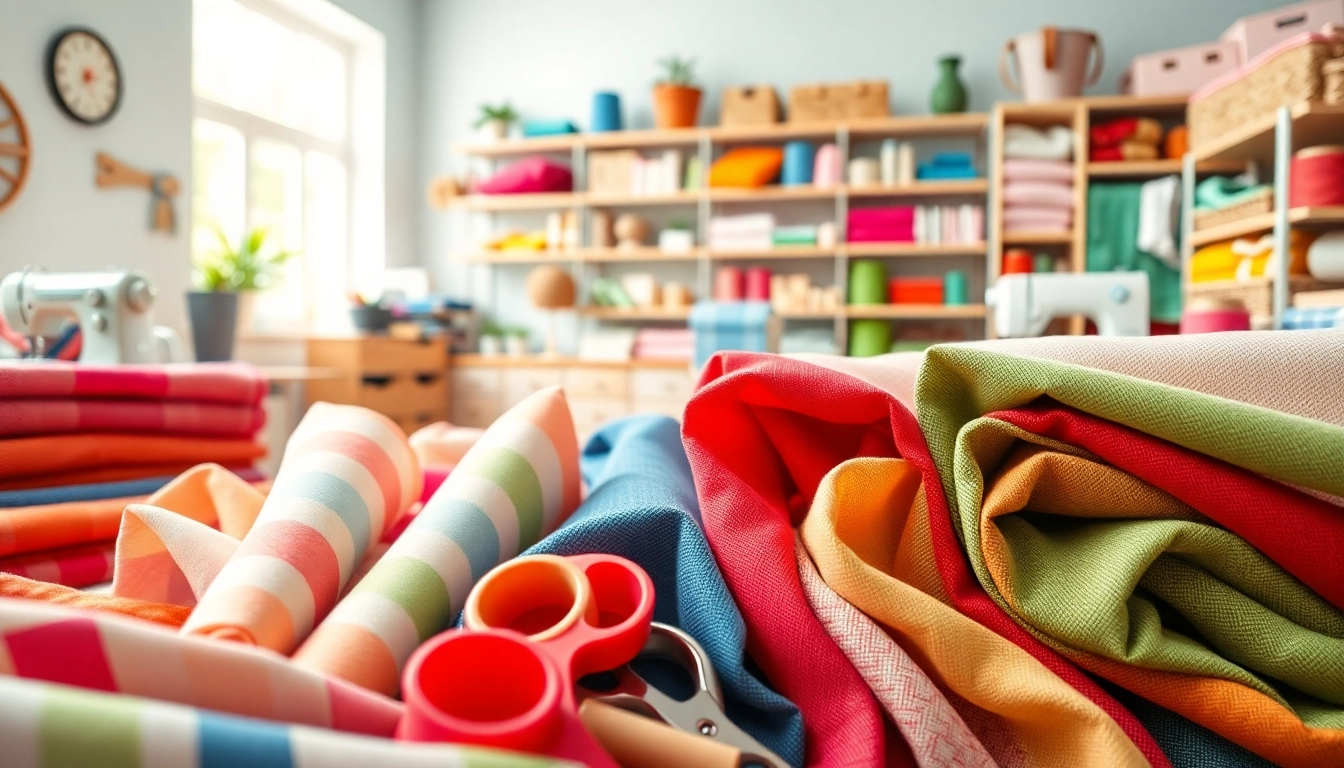 Katoen stoffen in verschillende kleurtinten, perfect voor creatief naaien.