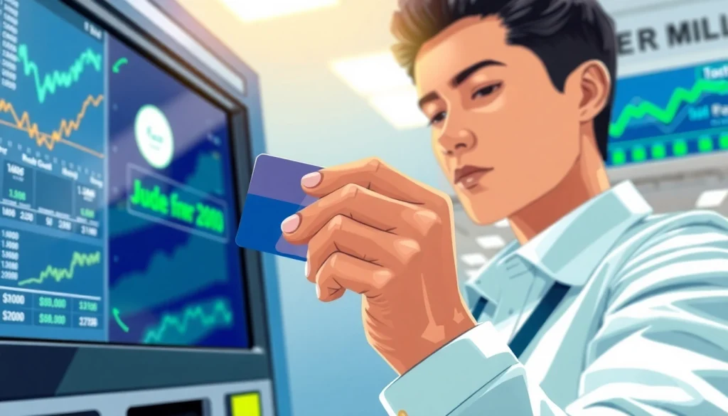 카드 한도 현금화 과정에서 신용카드를 사용하는 모습