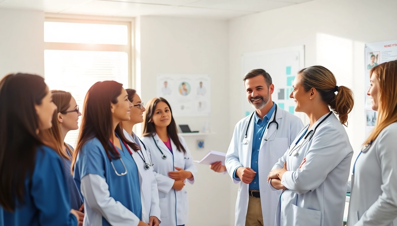 Engaging scene of healthcare professionals collaborating for improved health outcomes.