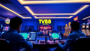 Players engaging with TV88's online gaming platform in a modern setting.