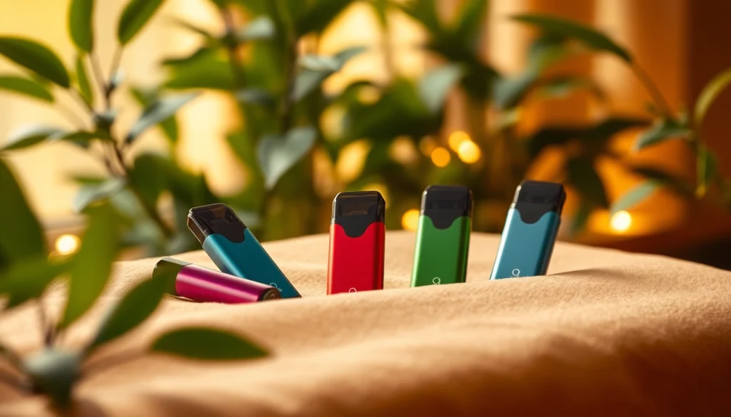Hqd pods in an elegant display, highlighting their smooth design and vibrant colors.
