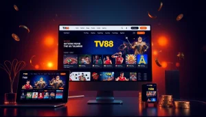 TV88 online gambling platform interface, featuring user-friendly gaming options and sleek design.