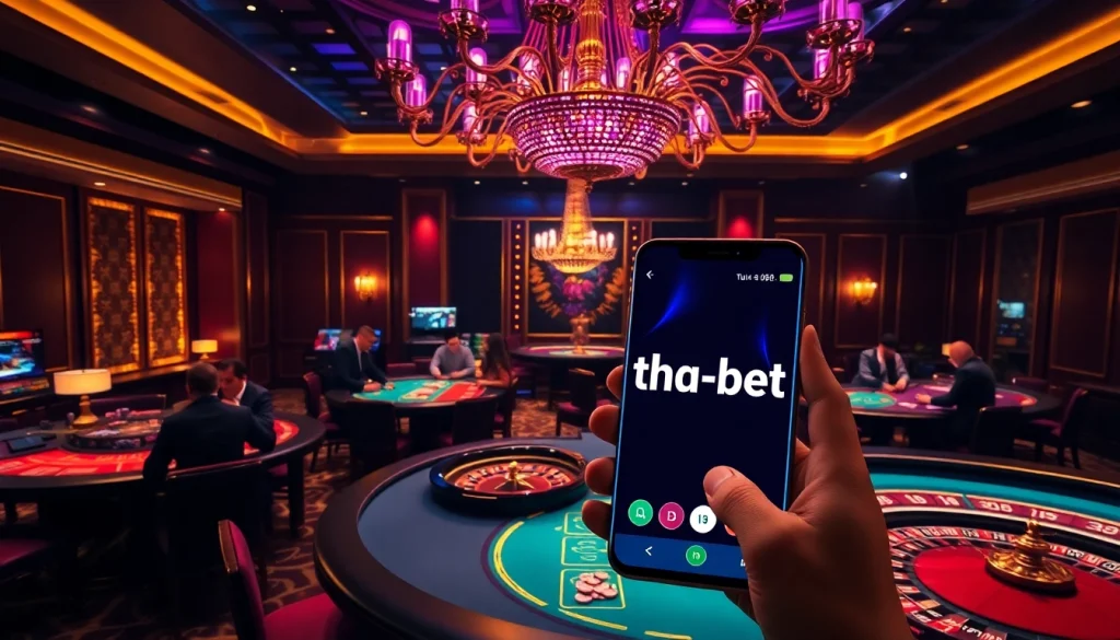 Professional gamblers engaging in a thrilling casino experience at tha-bet.