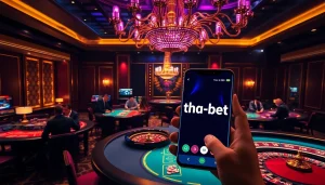 Professional gamblers engaging in a thrilling casino experience at tha-bet.