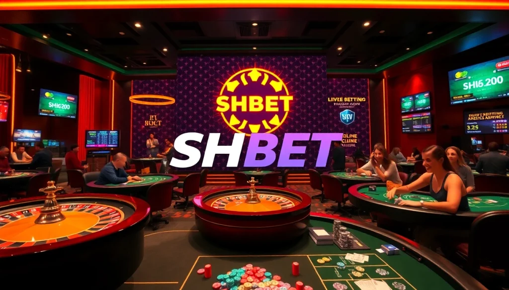 Experience thrilling gameplay at SHBET with vibrant casino scenes and advanced gaming technology.