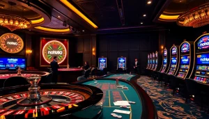 Nohu90 offers a lively online casino experience with roulette wheels and poker tables.