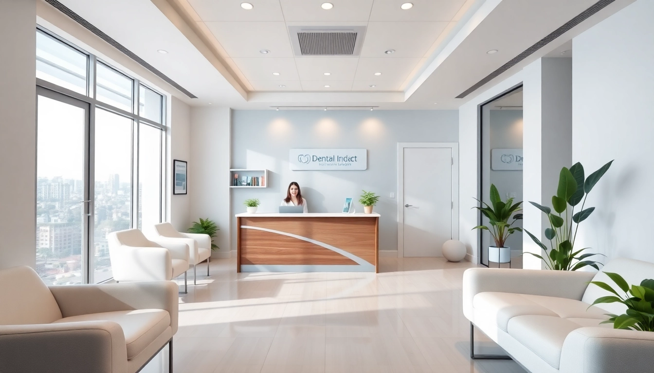 Welcoming reception area of a dental clinic offering affordable dental implants in Damansara with modern decor.