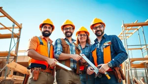 Austin construction team collaborating on a new home project with high-quality tools.