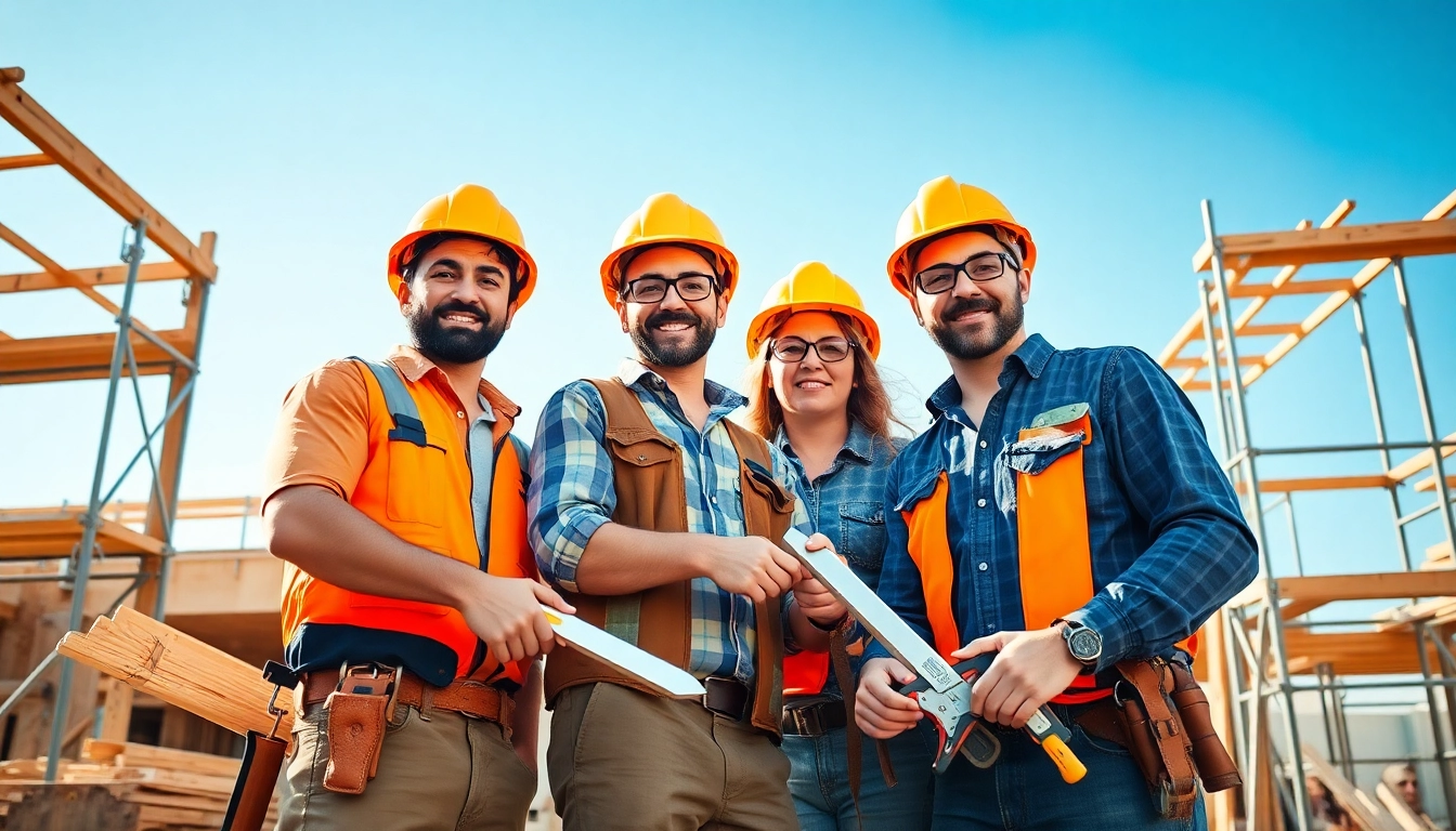 Austin construction team collaborating on a new home project with high-quality tools.