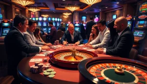 Experience thrilling casino action with lc88 vin, featuring engaging players at a vibrant gaming table.