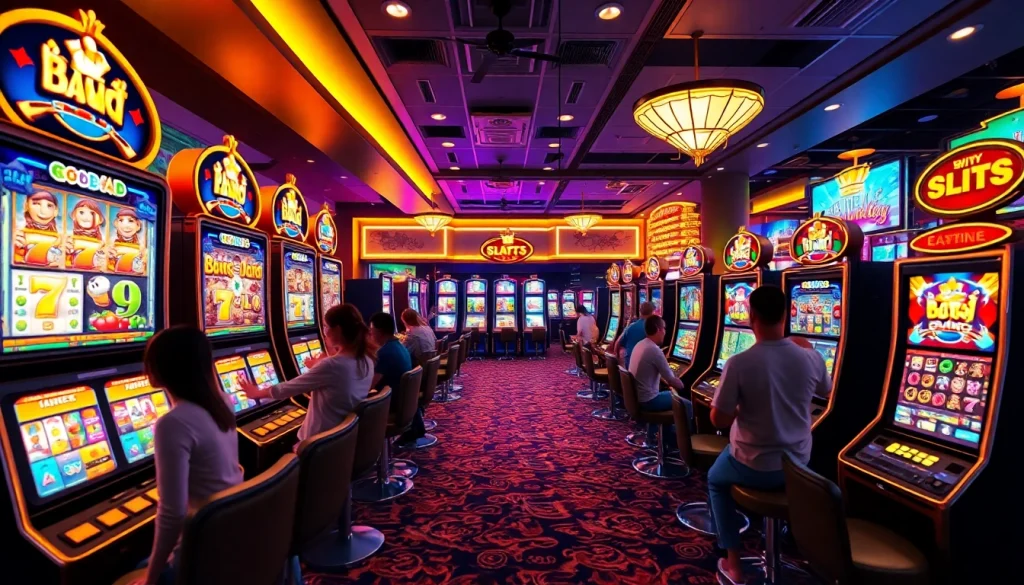 Kode4d slot players enjoying an exciting gaming experience in a vibrant online casino setting.