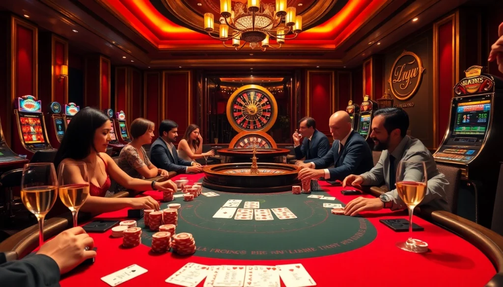 Experience thrilling gameplay with 11UU at an upscale casino blackjack table.