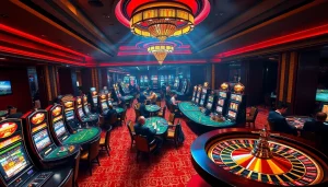 Experience the thrill of winning at online gambling with https://kjc.football/, featuring vibrant casino scenes.
