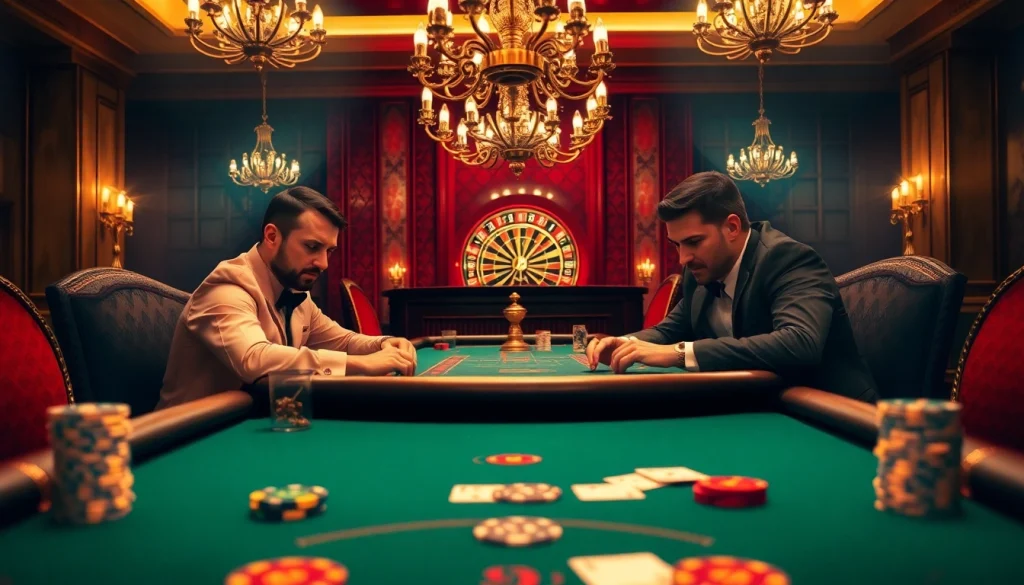 High-stakes poker at https://888newco.com/ showcasing intense gameplay and luxurious setting.
