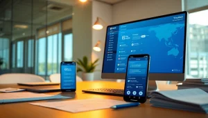 Youdao Translation download interface displayed on modern workspace setup with digital devices and multilingual documents.
