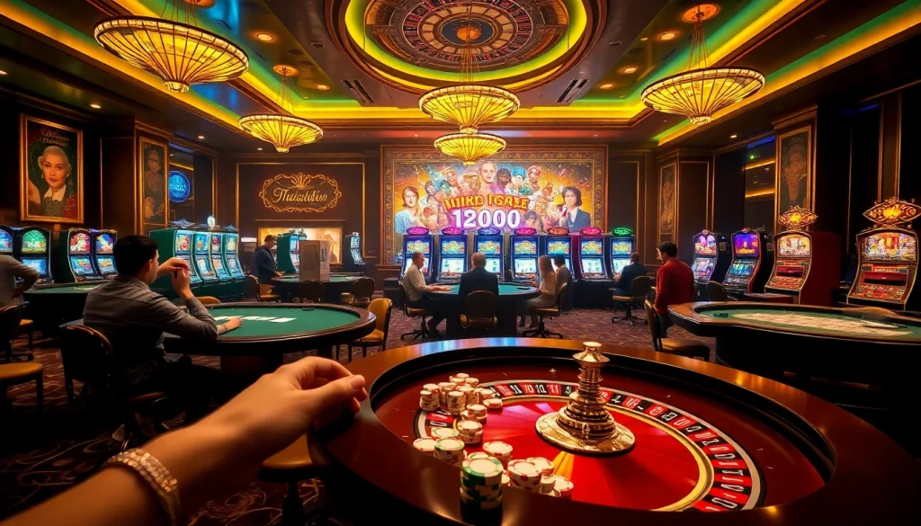 Play exciting games at trang uu88 with vibrant online casino visuals and engaging gambling scenes.