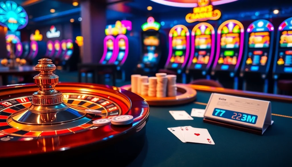 Engaging casino atmosphere showcasing thrilling online gambling experiences with 7m odds.