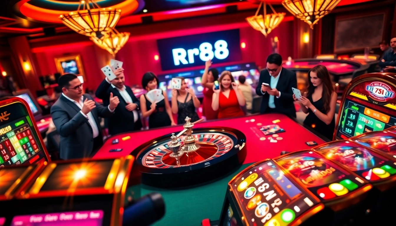 Players enjoying rich rewards at rr88 com with vibrant casino games and engaging slots.