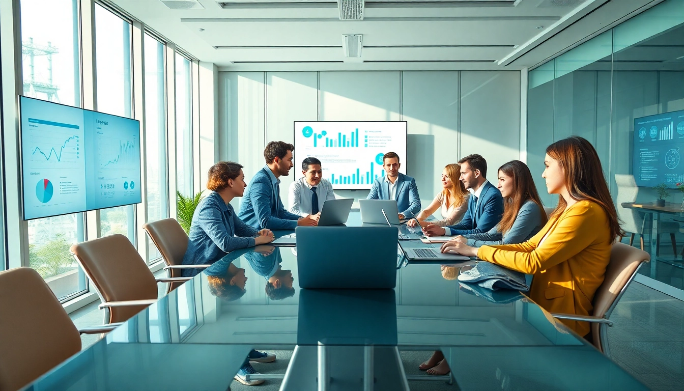 Dynamic collaboration in a modern office setting at https://kjc365.com/, showcasing diverse professionals engaging in innovative strategies.