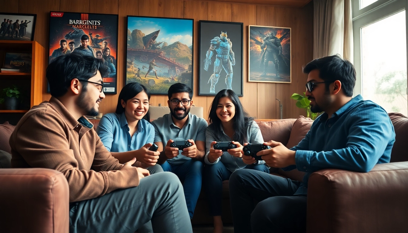 Engaging moment featuring honest game reviews in a cozy setting with gamers.